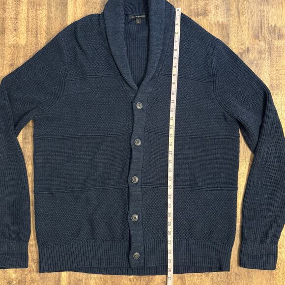 Banana Republic Shawl-Collar Cardigan Sweater Academia 100% Cotton Blue Men’s XL - Picture 6 of 10
